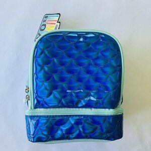 Mermaid Scales Dual Compartment Lunch Bag / Box Insulated Blue
